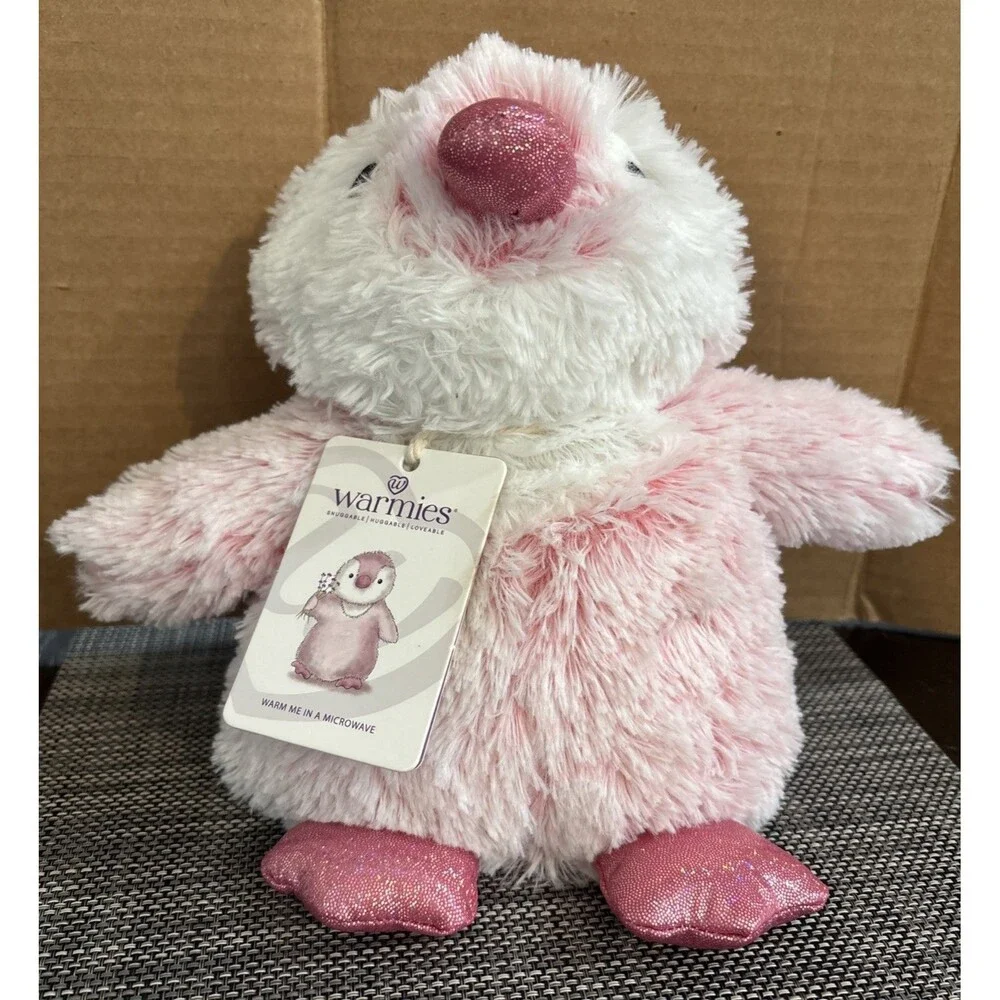 NWT Warmies Cozy Plush - Pink Penguin Large Therapy Microwavable Heatable Toy